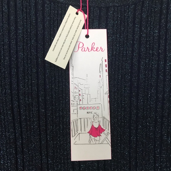 Parker Hillary Sparkly Green Blue Fuzzy Sweater - Picture 12 of 15